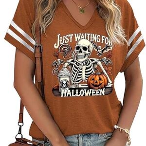 TOVE Brown Halloween Graphic Top